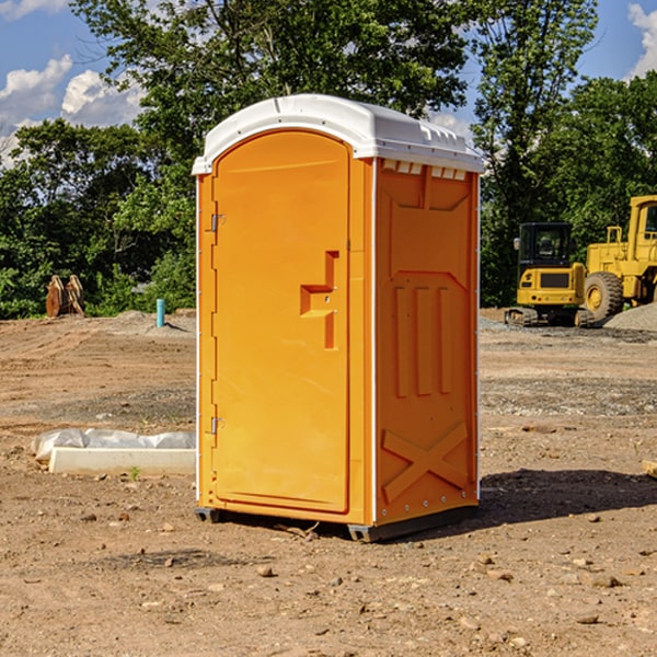 how often are the portable restrooms cleaned and serviced during a rental period in Castle Creek